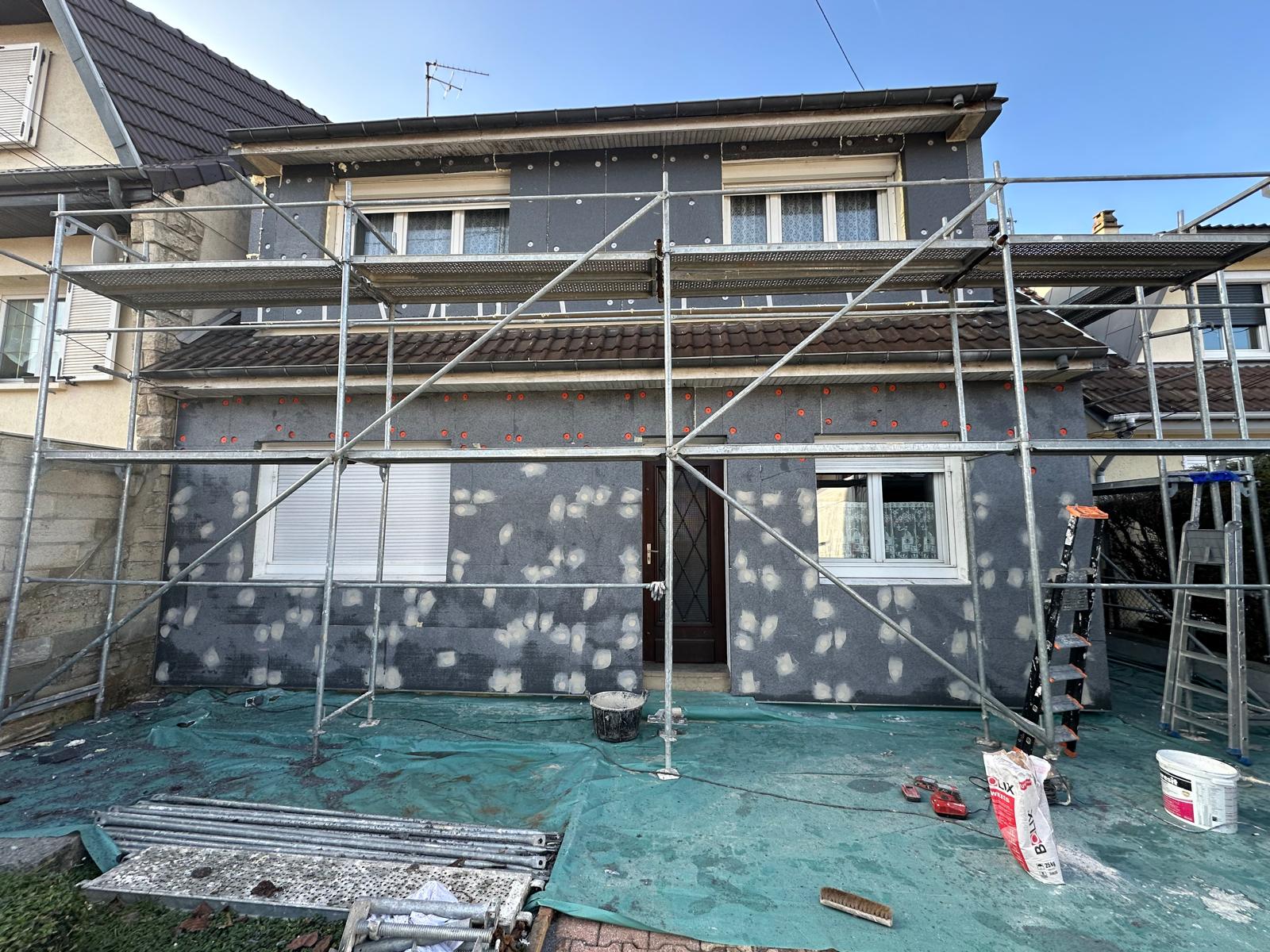 Chantier avant ITE